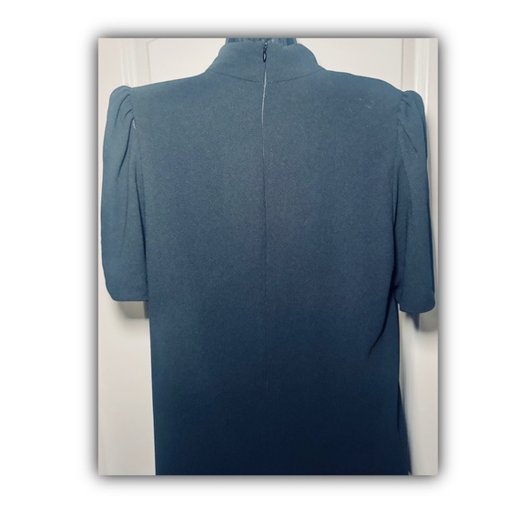 “New Zara Black Midi Dress with Tags - High Neck, Short Sleeves, Size L, Made in - Picture 14 of 15